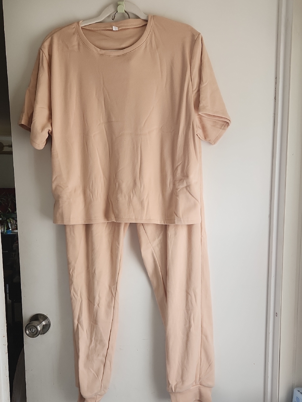 Neutral Beige Lounge Set - Cozy Crop Tee & Joggers